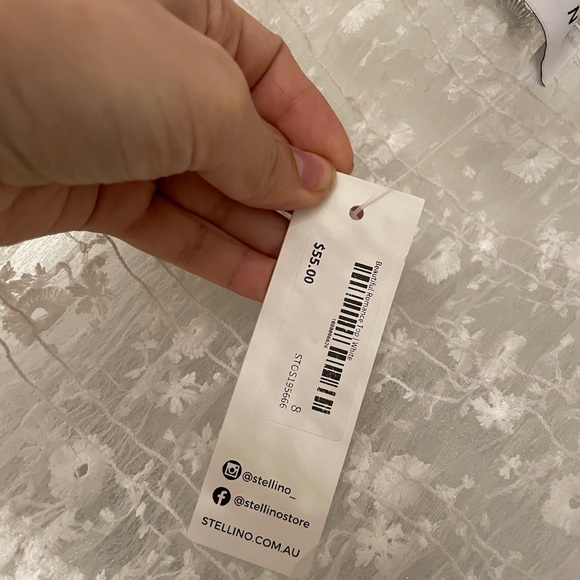 White Lace Crop Top Stretch - Picture 4 of 5